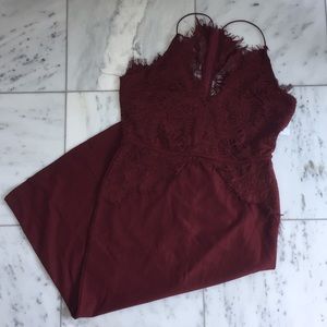 NWT Windsor Burgundy Eyelash Lace Dress